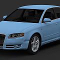Light Blue Audi Sedan With Sleek Front Design And Alloy Wheels