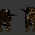 Prehistoric Reptile Triceratops With Colorful Frills And Large Horns 3D Rendering