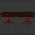 Classic Wooden Oval Shaped Dining Table With Ornate Carved Legs