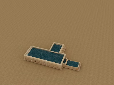 Sleek Swing Door With Wooden Frame And Blue Panel For Home Interior Design 3d model