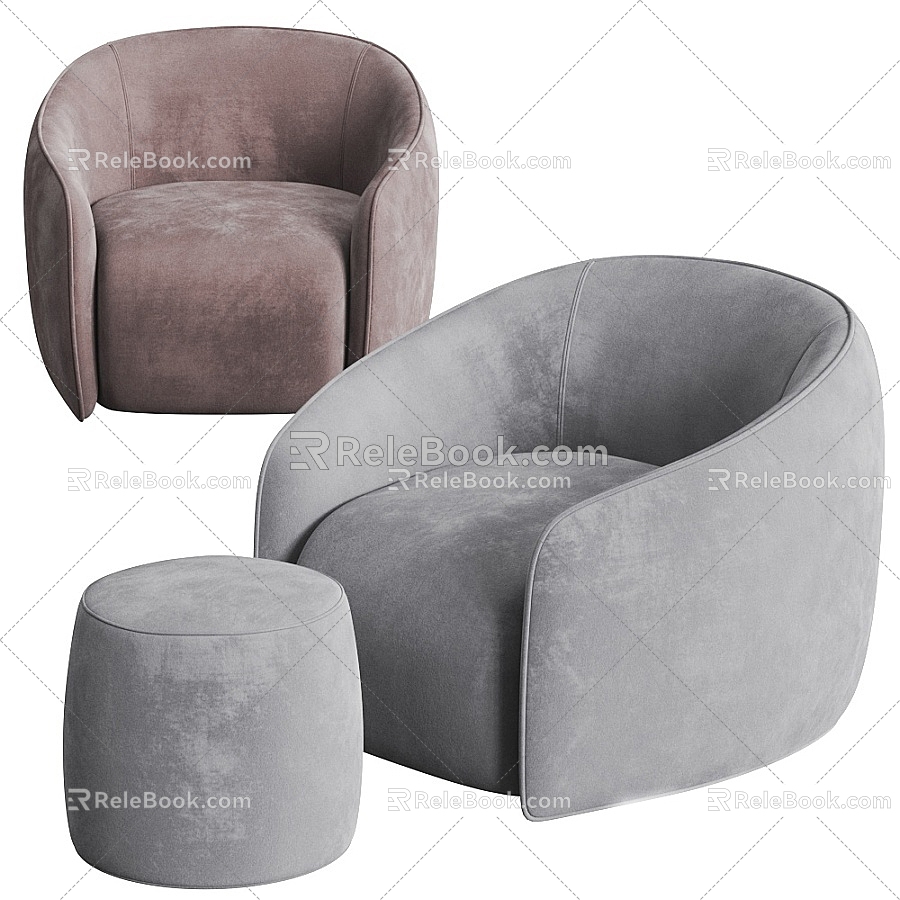 Sofa Single Sofa Seat Casual Sofa Single Chair Lazy Sofa 3d model