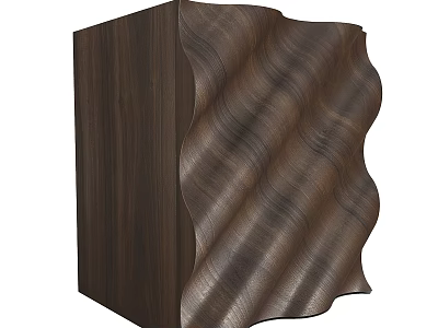Dark Wooden Coffee Table With Wavy Texture Modern Design For Living Room 3d model