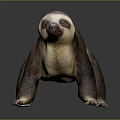 Realistic Sloth Figure With Brown And White Fur Standing Posture And Detailed Texture