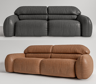 Leather double sofa Modern double sofa 3d model