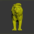 3D Animated Lion Character With Red Mane Blue Eyes And Reflection On Dark Background