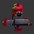 Red and Silver Armored Superhero Character With Open Arms And Red Box Containing Golden Sphere