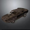 Rusty Modified Car With Roll Cage Roof Equipment And Off Road Tires