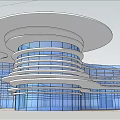 Innovative Modern Architecture with Multi layered Structure Irregular White Roofs Blue Windows and Green Courtyard