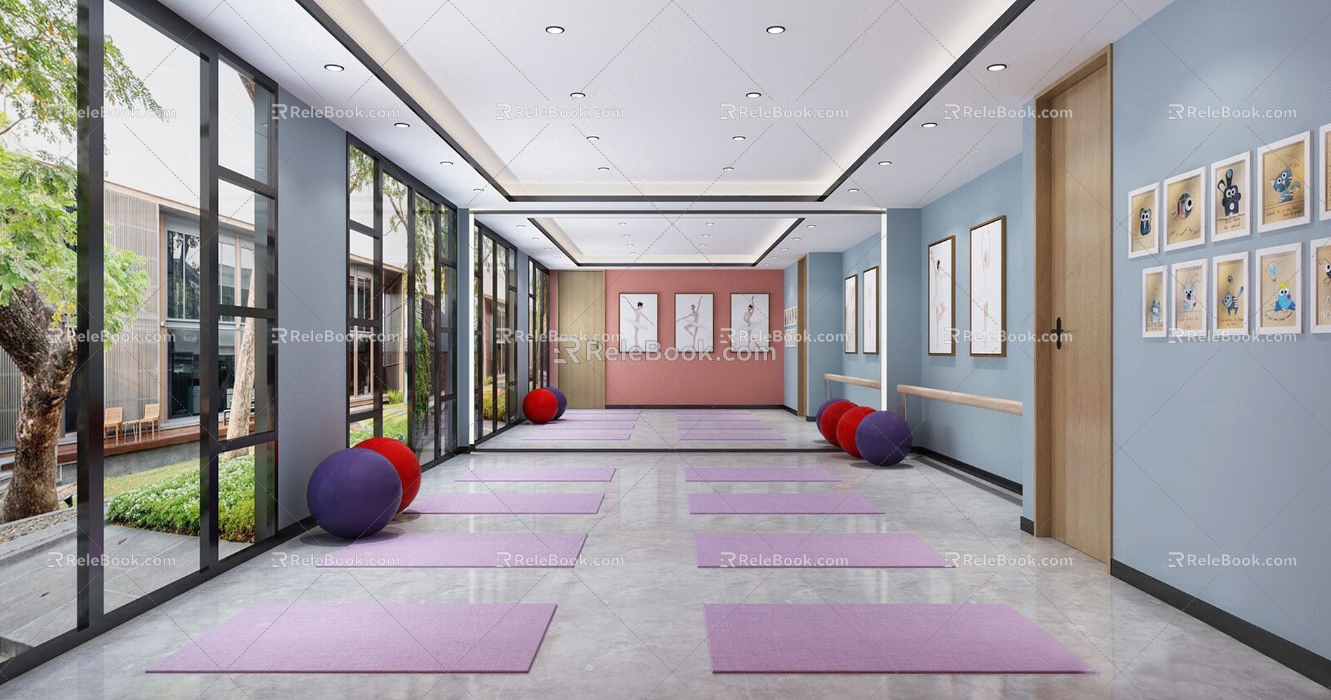 Modern Yoga Room 3d model