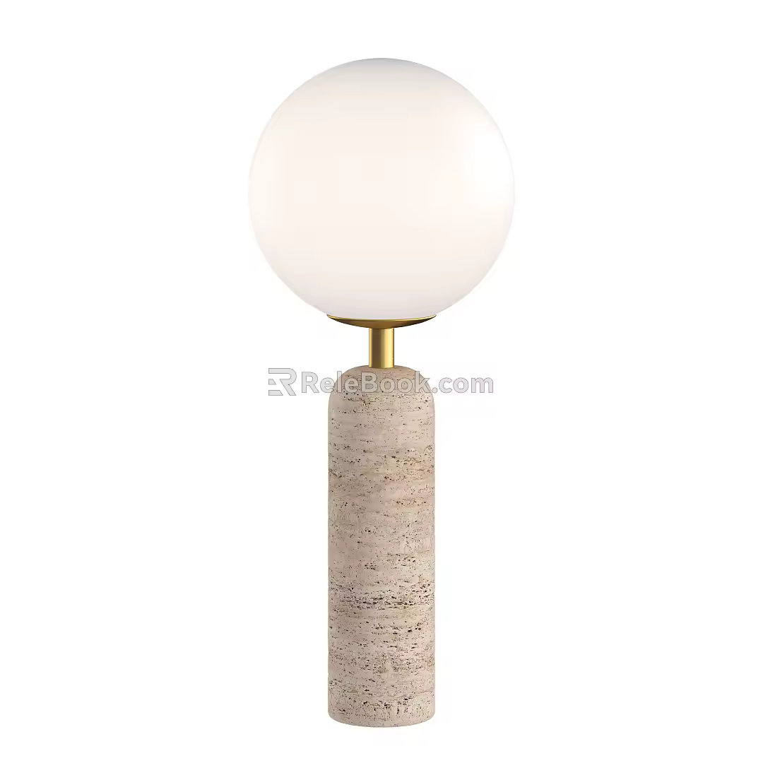 Modern Table Lamp Simple Frosted Glass Table Lamp Stone Table Lamp for Homestay 3d model