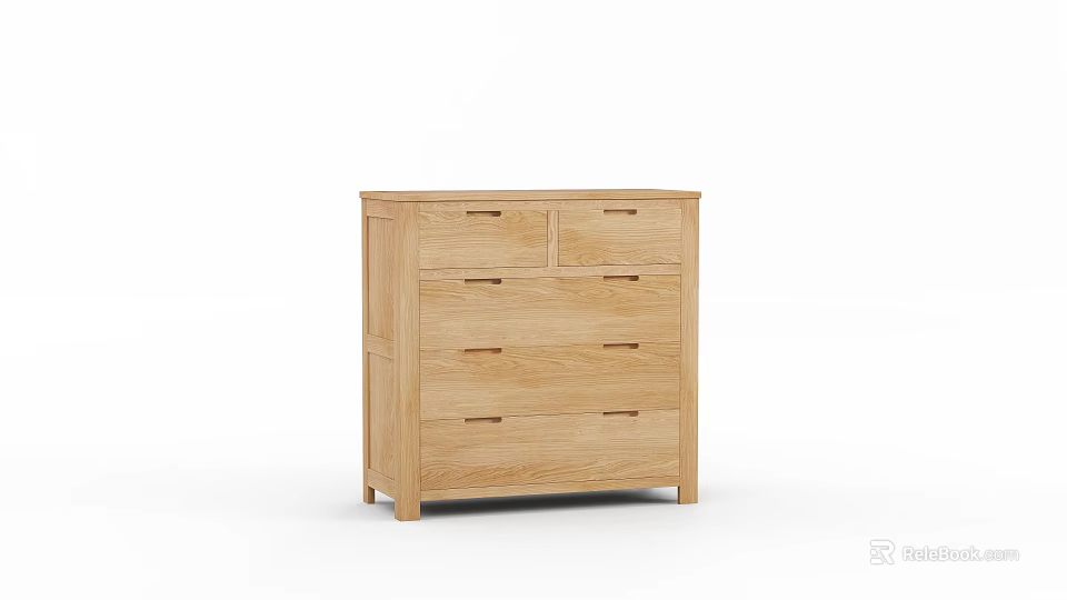 Wooden Chest of Drawers with Multiple Drawers Simple Design for Home Storage 3d model 