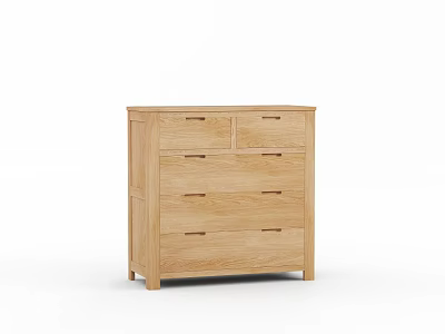 Wooden Chest of Drawers with Multiple Drawers Simple Design for Home Storage 3d model