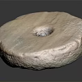 Stone Circular Disc With Central Hole And Rough Surface Texture 3d model