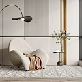 Modern Single Sofa Cream Single Sofa 3d model