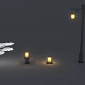 Modern Outdoor Lights Collection With Street Lamp And Garden Lanterns Illuminated