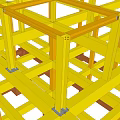 Building Construction Steel Frame Structure With Support Beams And Columns 3d model
