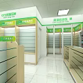 Minlian Specialty Store Clean Interior With Wooden Shelves Green Signs And Ceiling Lights