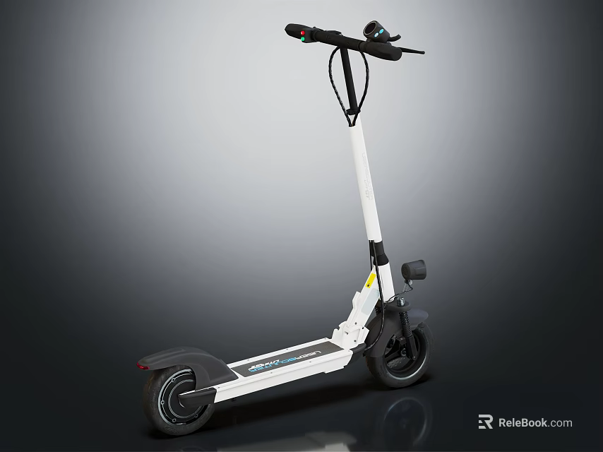 White Electric Scooter With Modern Design Lightweight Frame And Durable Wheels 3d model 