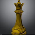Yellow Chess King Piece With Intricate Crown And Base Design