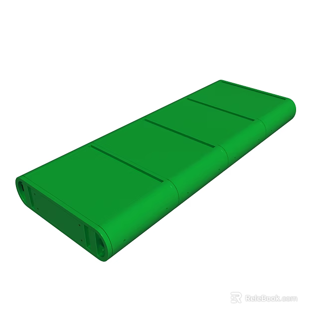 Green Long Segmented Mat With Smooth Surface And Durable Design 3d model 