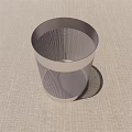 Silver Metal Mesh Trash Can With Cylindrical Design For Home Office Use
