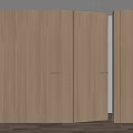 Modern Wooden Cabinet With Sliding Doors And Natural Wood Grain Design