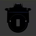Black Mechanical Device With Blue Digital Display And Modern Industrial Design Features