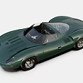 Vintage Green Sports Car with Sleek Convertible Body And Classic Design
