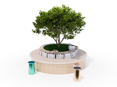 Modern Tree Pool Tree Pool Public Chair model