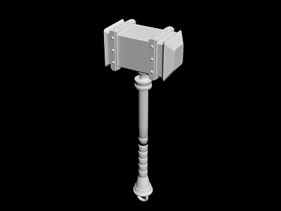 Professional Hardware Tool Industrial Hammer with Square Head and Spiral Grip Handle 3d model