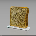 Freshly Baked Sourdough Bread Slice with Air Pockets on White Background