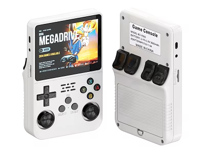 Handheld MEGADRIVE Game Console With Screen Controller Buttons And White Design 3d model