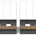 Modern Washing Table Basin Washing Table Combination Creative Solid Wood Washing Table 3d model