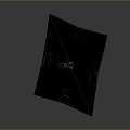 Square Mechanical Structure With Green Textured Surface And Central Component On Gray Background