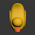 Bright Yellow Rubber Duck With Shiny Surface Orange Beak And Black Eyes