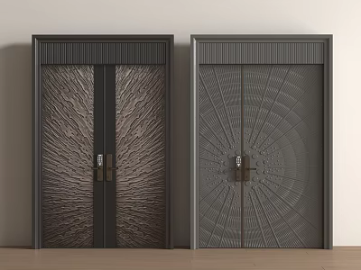 Modern double door security door double door luxury door Italian door 3d model
