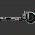 Futuristic Sci Fi Hover Vehicle With Silver Body Four Green Glowing Thrusters And Geometric Patterns