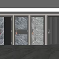 Modern Home Security Doors With Multiple Styles Grid Pattern Marble Texture And Dark Design 3d model