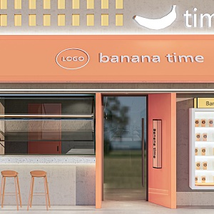 Coffee shop door head milk tea shop door head dessert shop door head shop door head 3d model