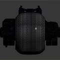 Futuristic Black Mechanical Vehicle With Yellow Illuminated Accents And Reflective Wheels