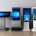 Public Facility Touch Screen Information Kiosks With Different Standing Designs And Display Interfaces 3d model
