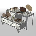 Industrial LOFT Display Table Decorative Cabinet Display Cabinet Storage Rack Display Cabinet Display Rack Bag Hat Ornaments 3d model