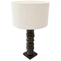 Modern Table Lamp With White Textured Shade And Spiral Dark Base 3d model