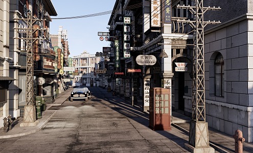 Chinese style Republic of China style street 3d model