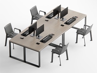 modern office desk and chair 3d model