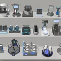Futuristic Tech Devices Display On Shelves With Various Modern Designs And Styles