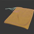 Yellow Drawstring Storage Bag For Daily Use With Soft Fabric And Secure Closure