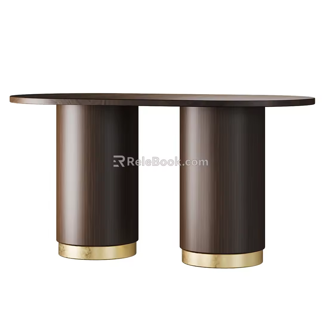 Nordic Simple Light Luxury Dining Table 3d model