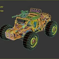 Hyundai Homemade Armed Vehicle Modified Vehicle Modified Chariot 3d model