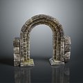 Gate House Stone Gate House Gate Post Stone Gate Post Ruin Gate Post Arch Stone Post Outdoor Articles Realistic 3d model